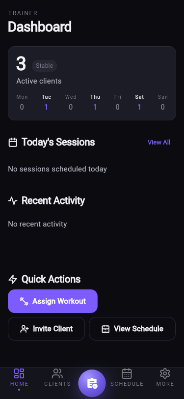 Trainer dashboard