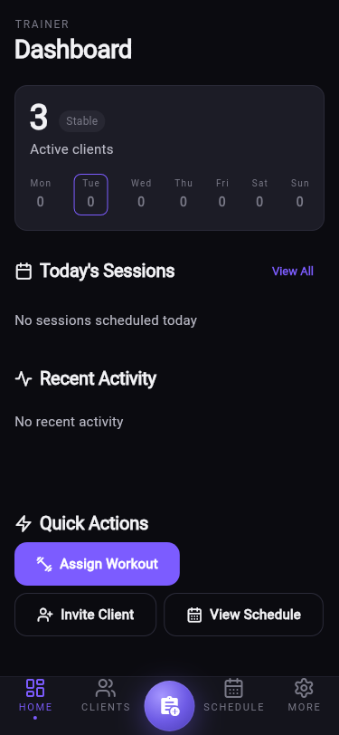 Trainer dashboard